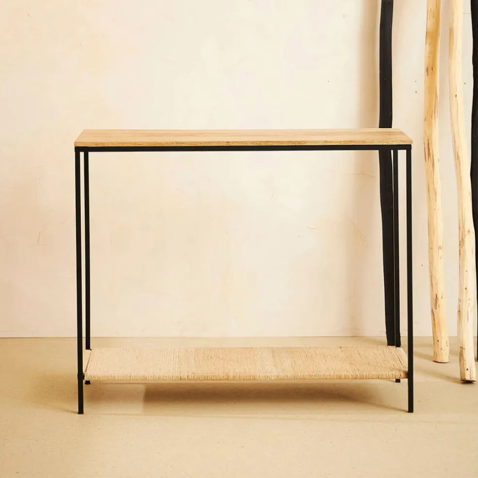 Console en manguier et fer noir 100x35xh80cm - Maderia