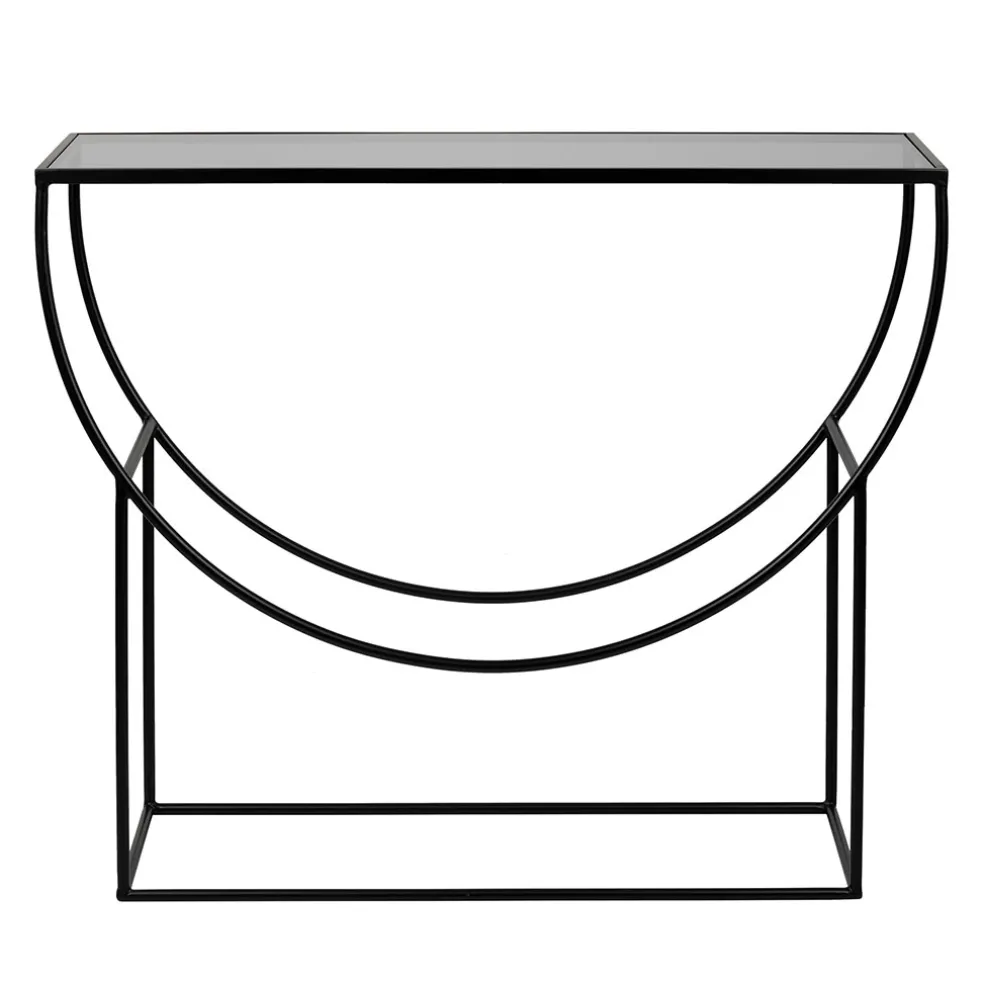 Console en verre et fer noir - Lernet