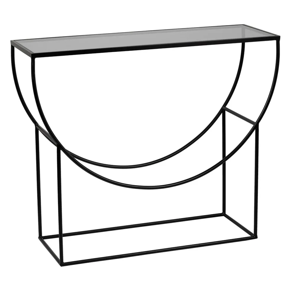 Console en verre et fer noir - Lernet