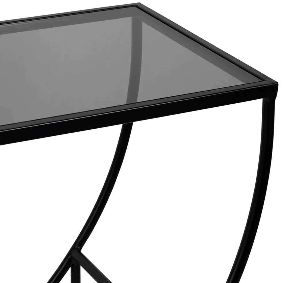 Console en verre et fer noir - Lernet