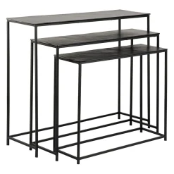 Console gigogne (x3) en fer noir - Felia