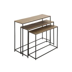 Console gigogne (x3) en fer doré - Felia