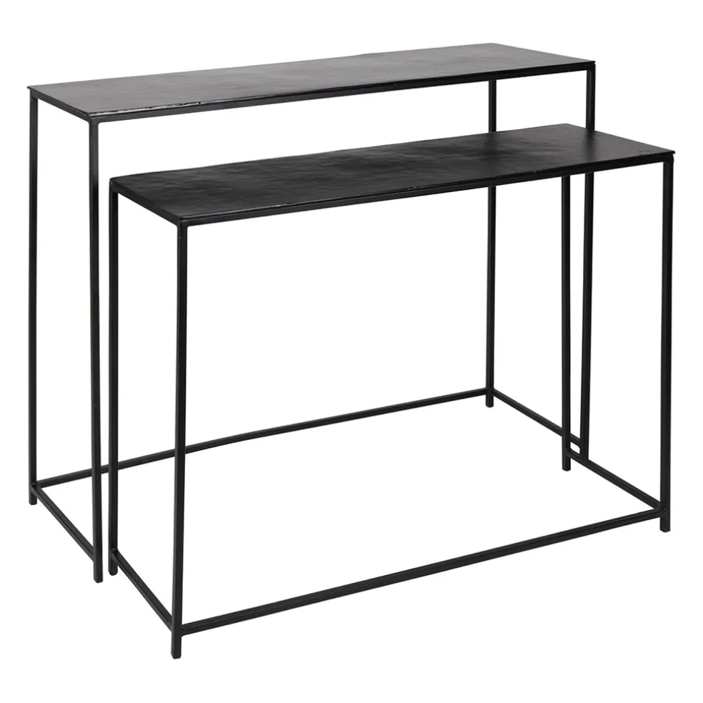 Console gigogne (x2) en fer noir - Felia