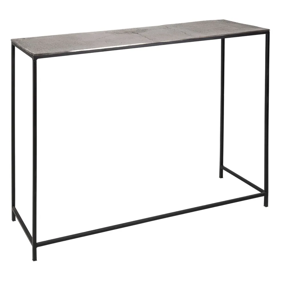 Console gigogne (x2) en fer argenté - Felia