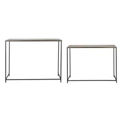 Console gigogne (x2) en fer doré - Felia