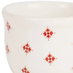 Coquetier en faïence carreaux de ciment bordeaux - Collection