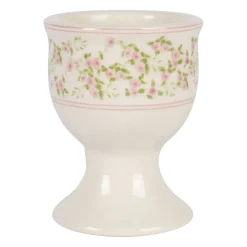 Coquetier en faïence rose et vert d5 - Rose