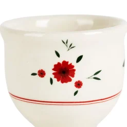 Coquetier en faience rouge - Paquerette