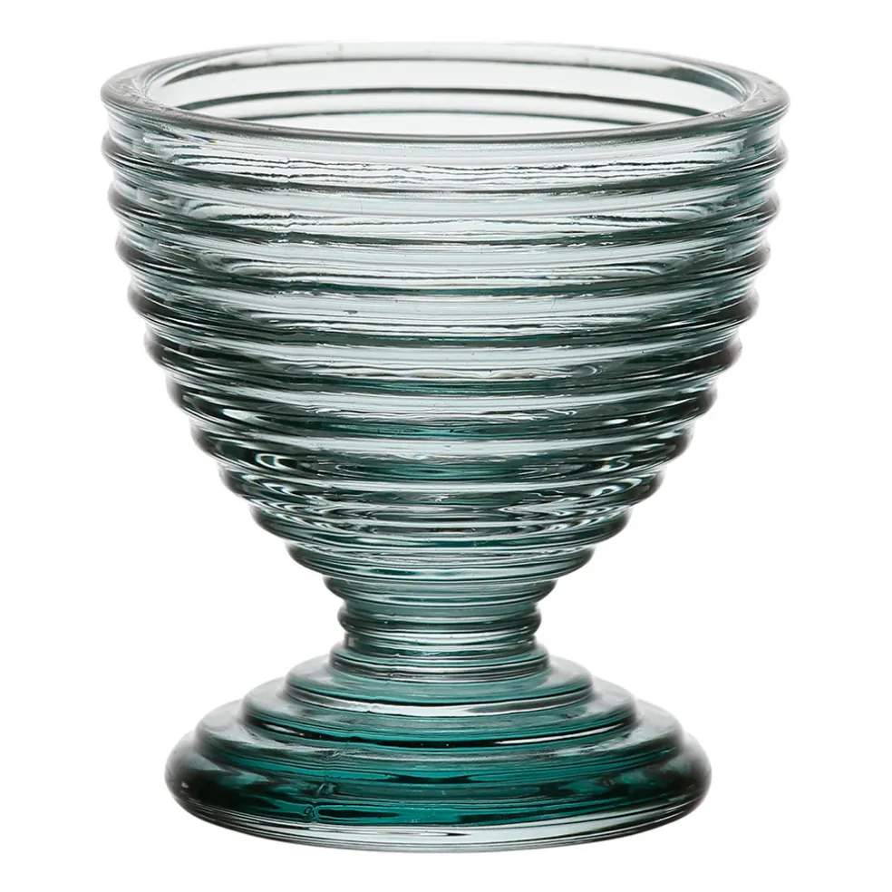 Coquetier en verre vert d'eau - Alphe