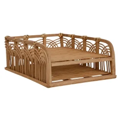 Corbeille a papier 2 niveaux essencia naturel bambou et rotin