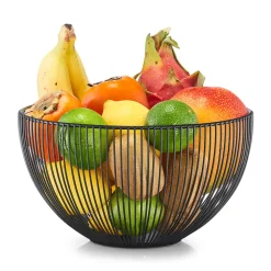 Corbeille fruit métal noir d25cm