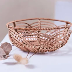 Corbeille (lot de 2 ) element naturel en rotin