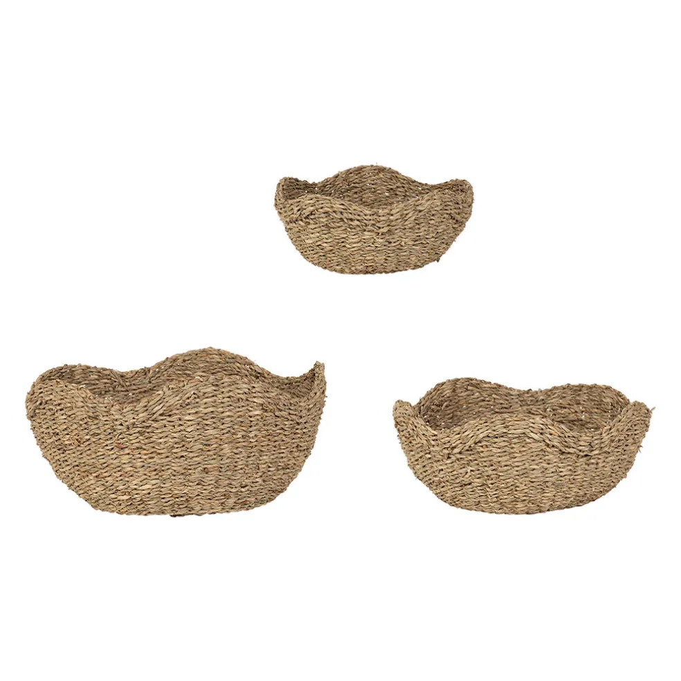 Corbeille (x3) en jonc de mer - Recif