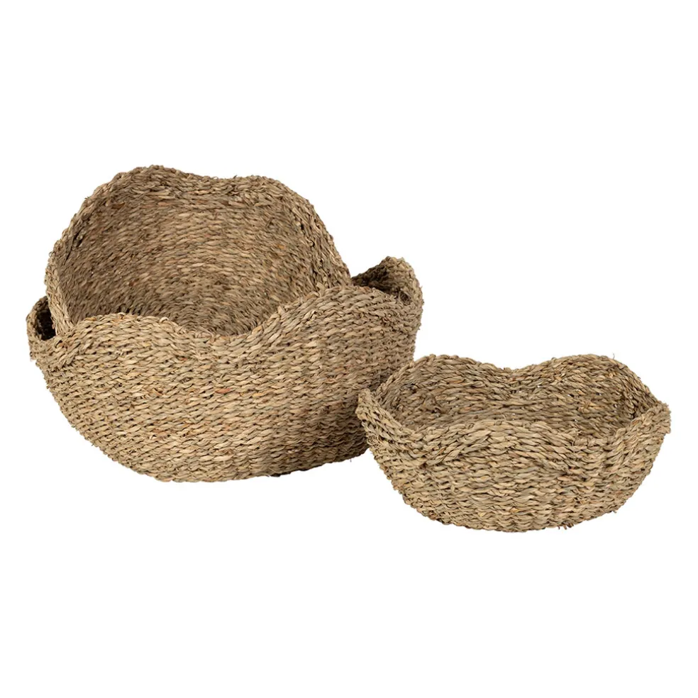 Corbeille (x3) en jonc de mer - Recif
