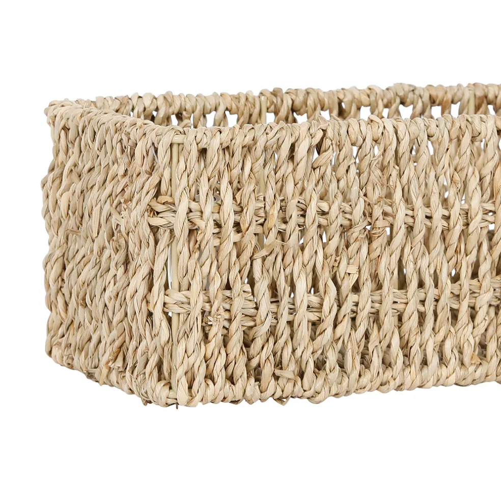 Corbeilles x2 rectangulaire en jonc de mer - borneo