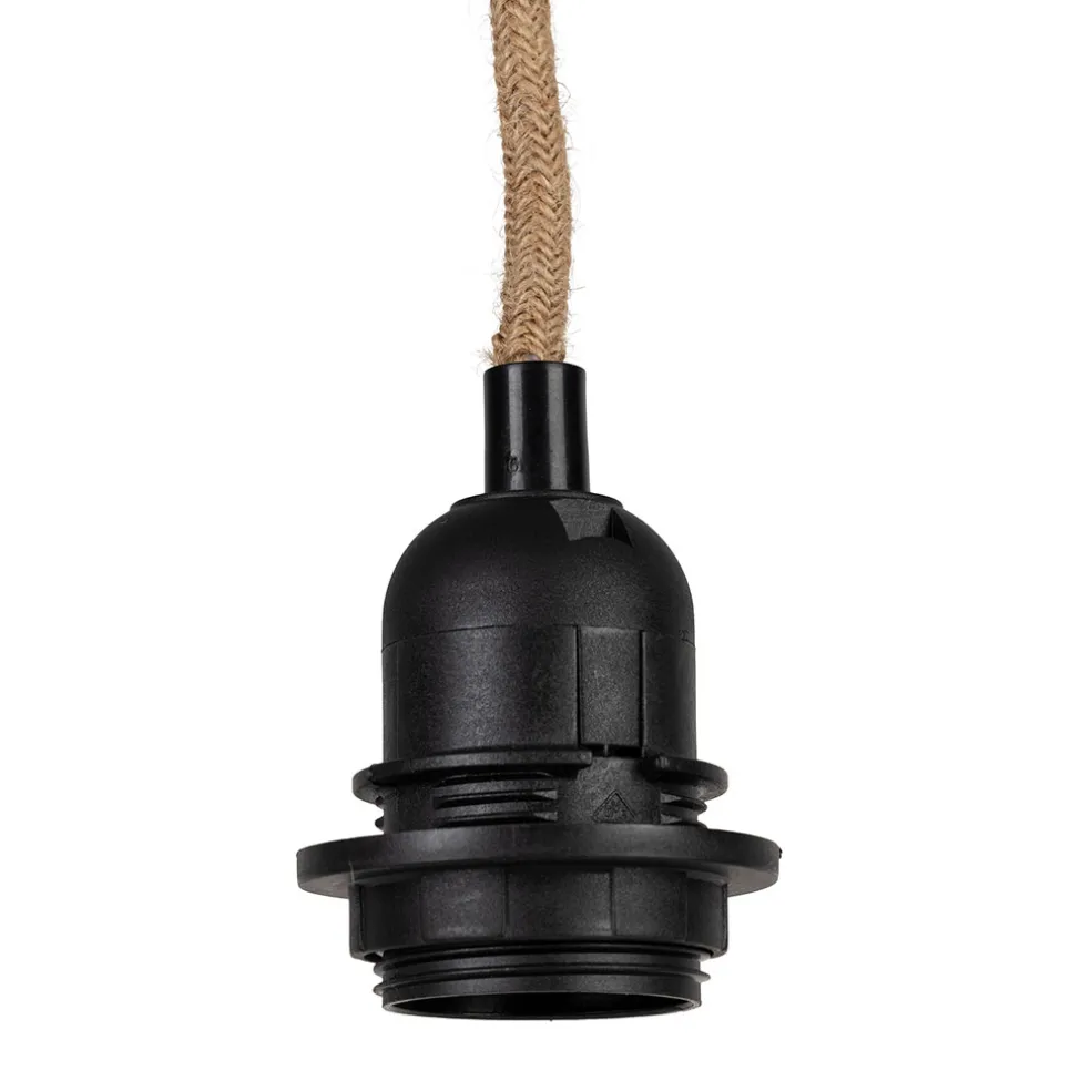 Cordon électrique avec interrupteur en tissu naturel et noir 1.75m