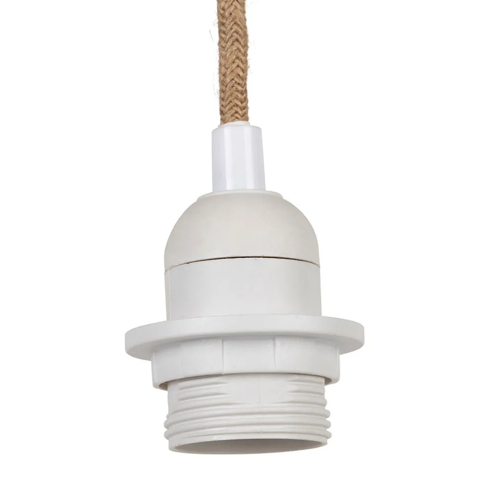 Cordon électrique avec interrupteur en tissu naturel et blanc 1.75m