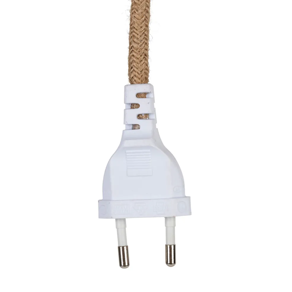 Cordon électrique avec interrupteur en tissu naturel et blanc 1.75m