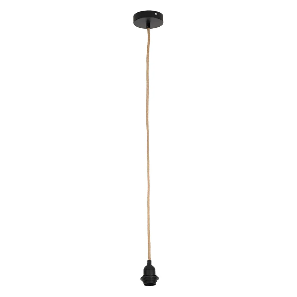 Cordon électrique en tissu naturel et noir pour suspension 80cm