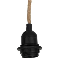 Cordon électrique en tissu naturel et noir pour suspension 80cm