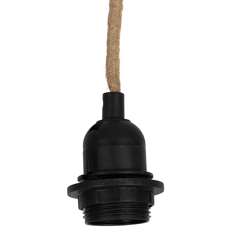 Cordon électrique en tissu naturel et noir pour suspension 80cm
