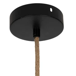 Cordon électrique en tissu naturel et noir pour suspension 80cm