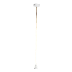 Cordon électrique en tissu naturel et blanc pour suspension 80cm