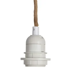 Cordon électrique en tissu naturel et blanc pour suspension 80cm