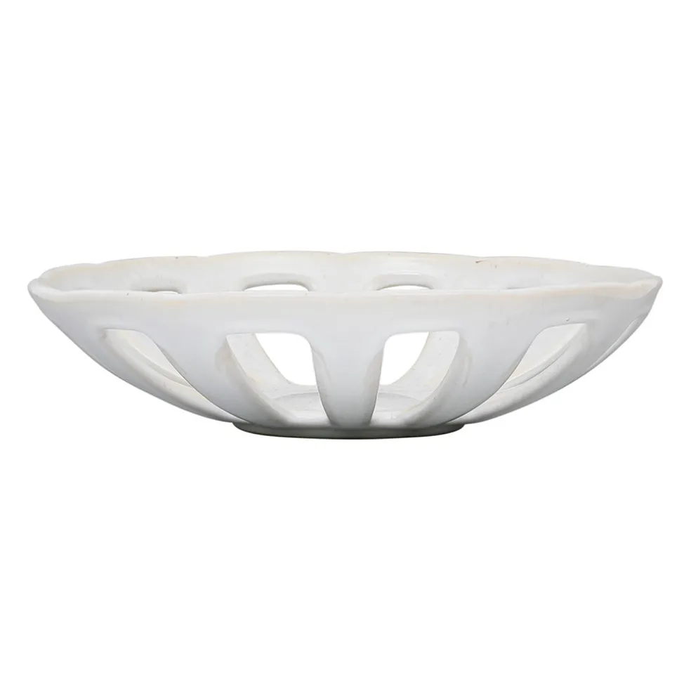 Coupe en grès blanc d28cm - Organic