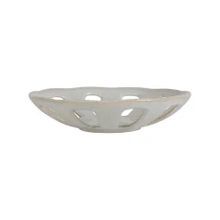 Coupe en grès blanc moucheté d23cm - Organic
