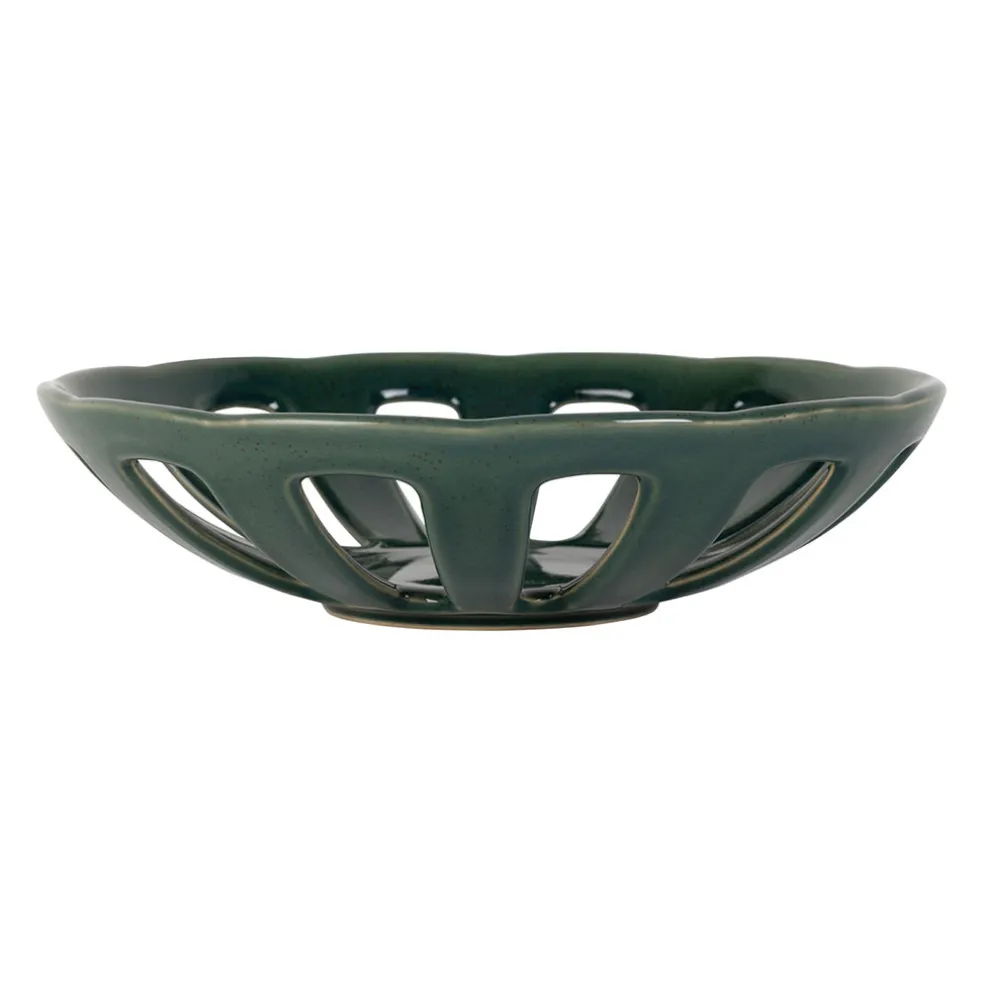 Coupe en grès émeraude moucheté d28cm - Organic