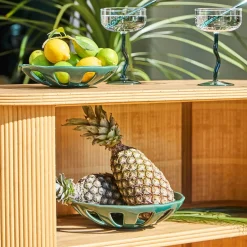 Coupe en grès émeraude moucheté d28cm - Organic