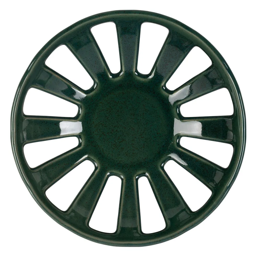 Coupe en grès émeraude moucheté d28cm - Organic