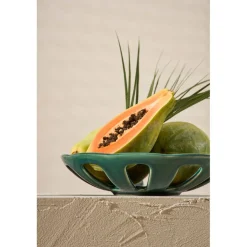 Coupe en grès émeraude moucheté d28cm - Organic