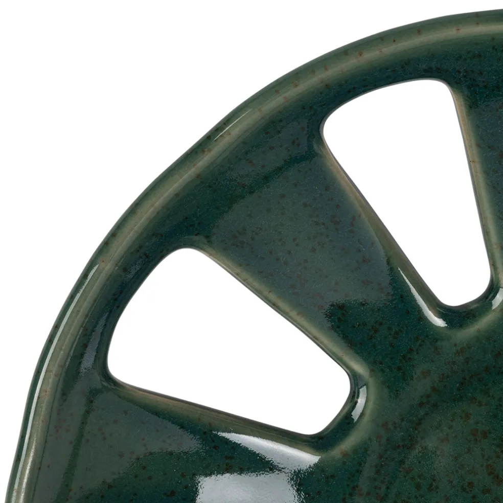 Coupe en grès émeraude moucheté d23cm - Organic