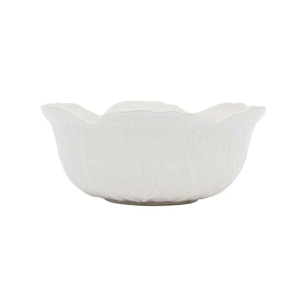 Coupelle chou blanc d15xh6.5cm gres