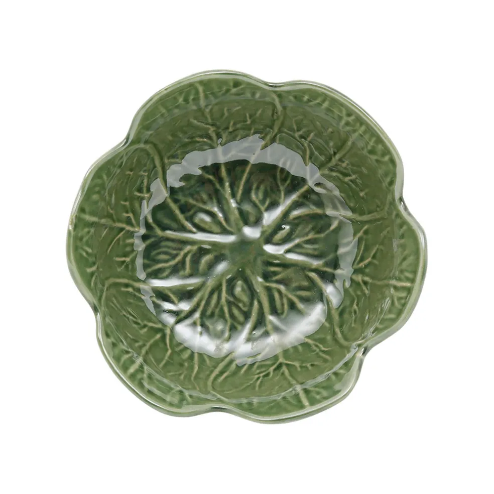 Coupelle chou vert d15xh6.5cm gres