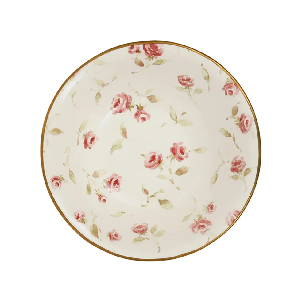 Coupelle en faïence rose et doré d15cm - Rose