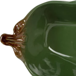 Coupelle en forme de piment en grès vert 18x8cm