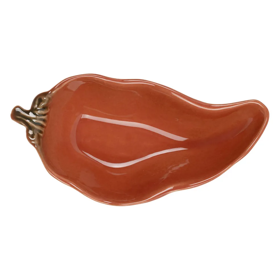 Coupelle piment en grès rhubarbe 18x8.5cm