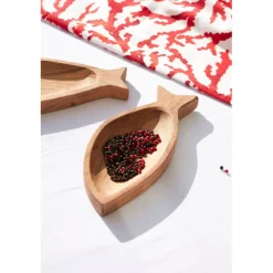 Coupelle poisson en acacia naturel 25x11cm - Dalbert