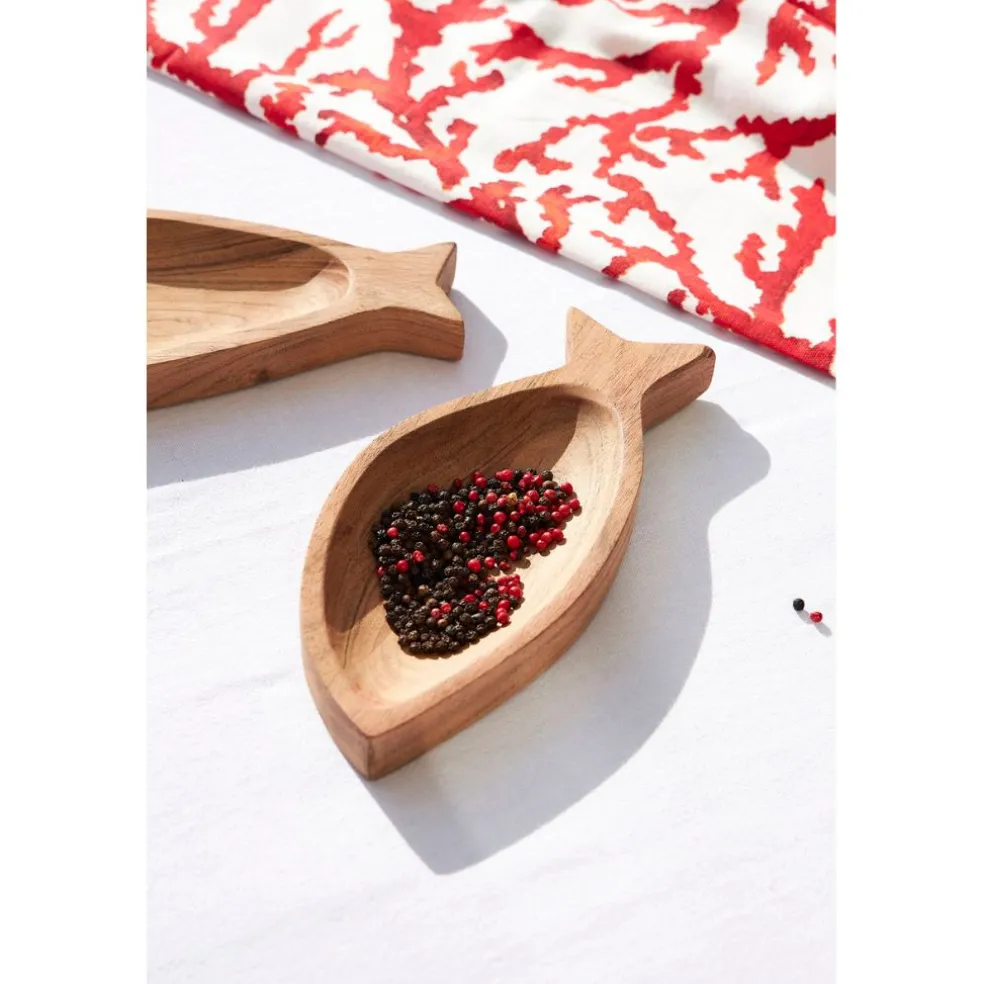 Coupelle poisson en acacia naturel 25x11cm - Dalbert