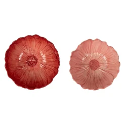 Coupelle (x2) dahlia en dolomite fuchsia et rose d13/d12cm