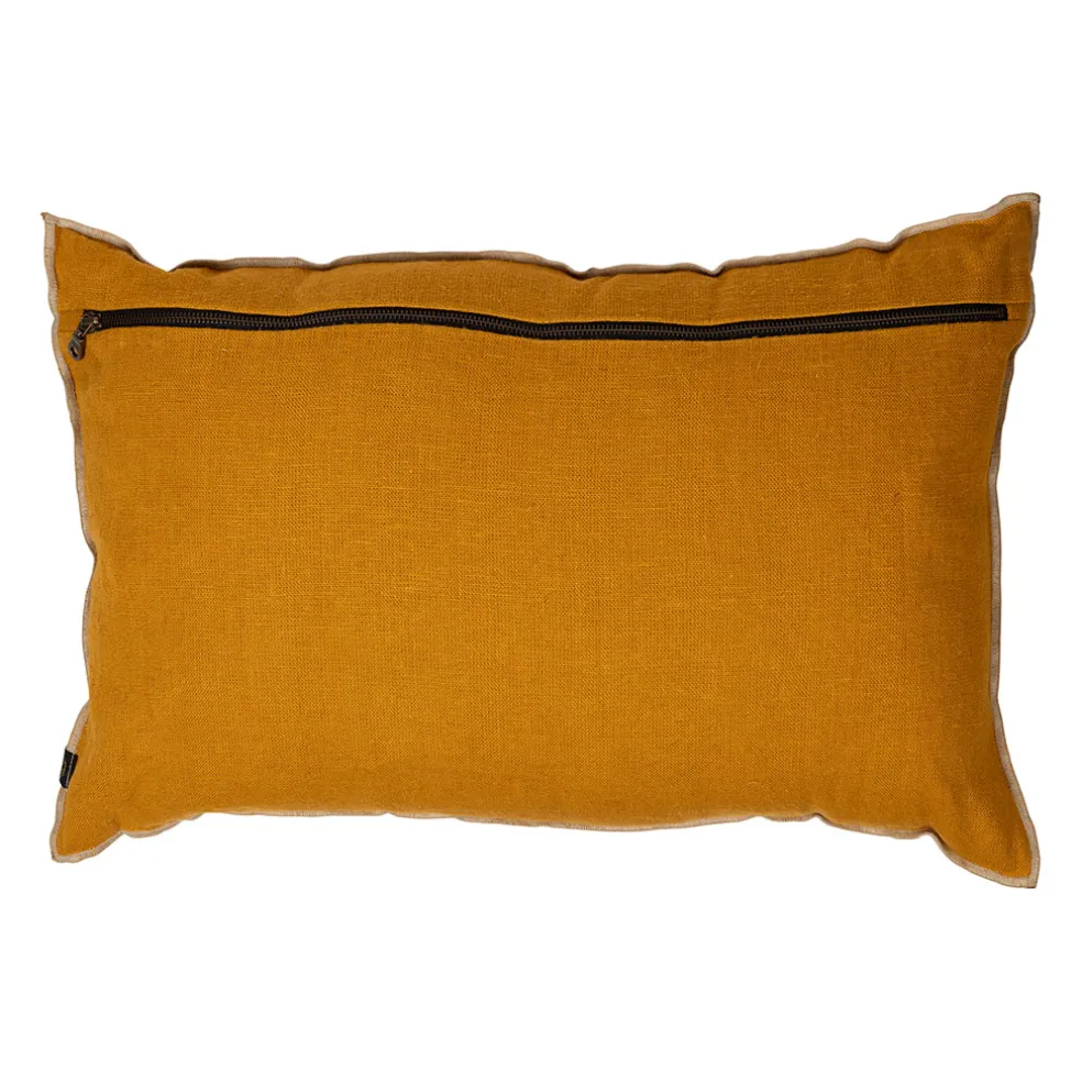 Coussin chennai chamoi 40x60cm en lin lave