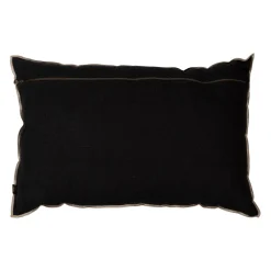 Coussin chennai noir 40x60cm en lin lave