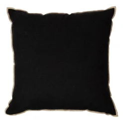Coussin chennai noir 45x45cm en lin lave