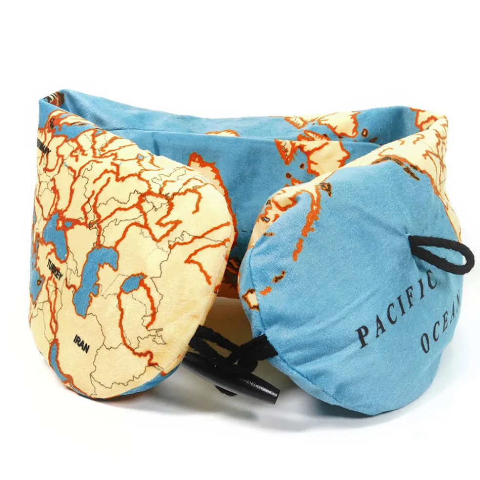 Coussin de voyage gonflable carte du monde