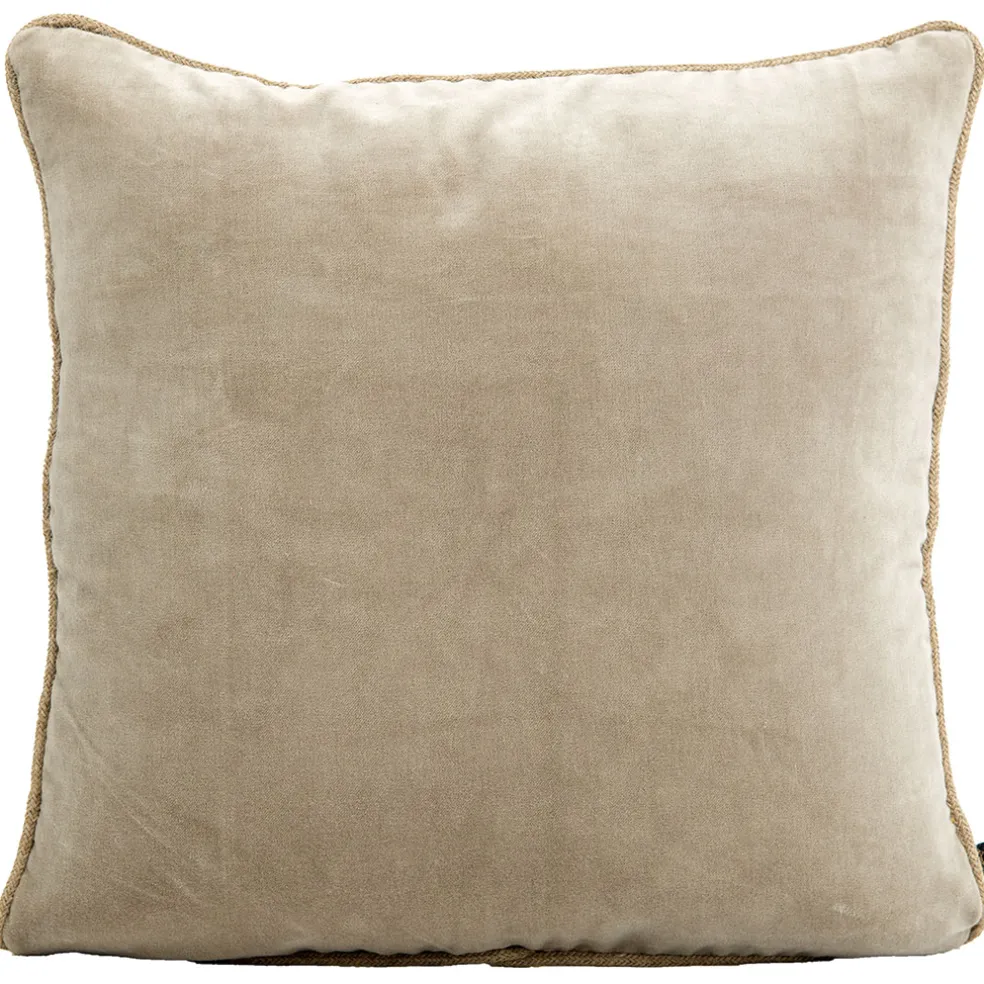 Coussin delhi craie 45x45cm en velour