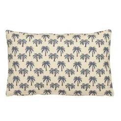 Coussin en coton blanc cassé 55x35cm - Palme