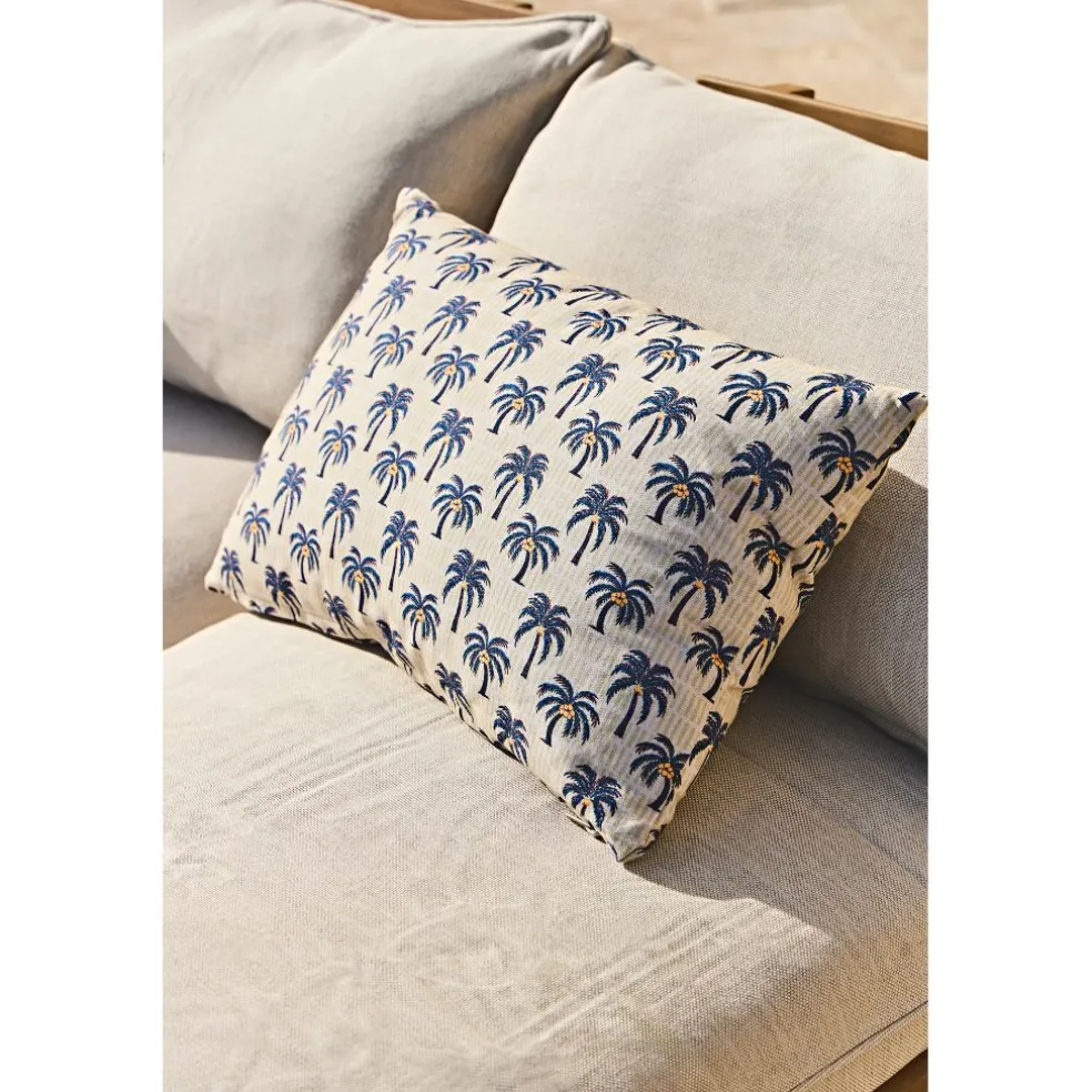 Coussin en coton blanc cassé 55x35cm - Palme